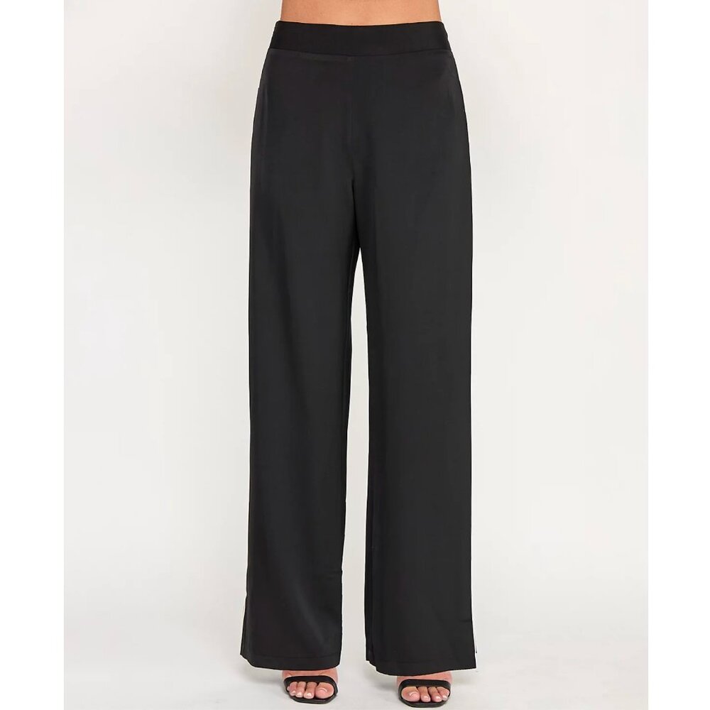 Chic Black Wide Leg Women's Trousers
